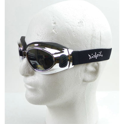 Pacific Coast Sunglasses Airfoil Padded Goggles Chrome Silver Frame Mirrored Smoke Lens [MPN: 8010]_1172462