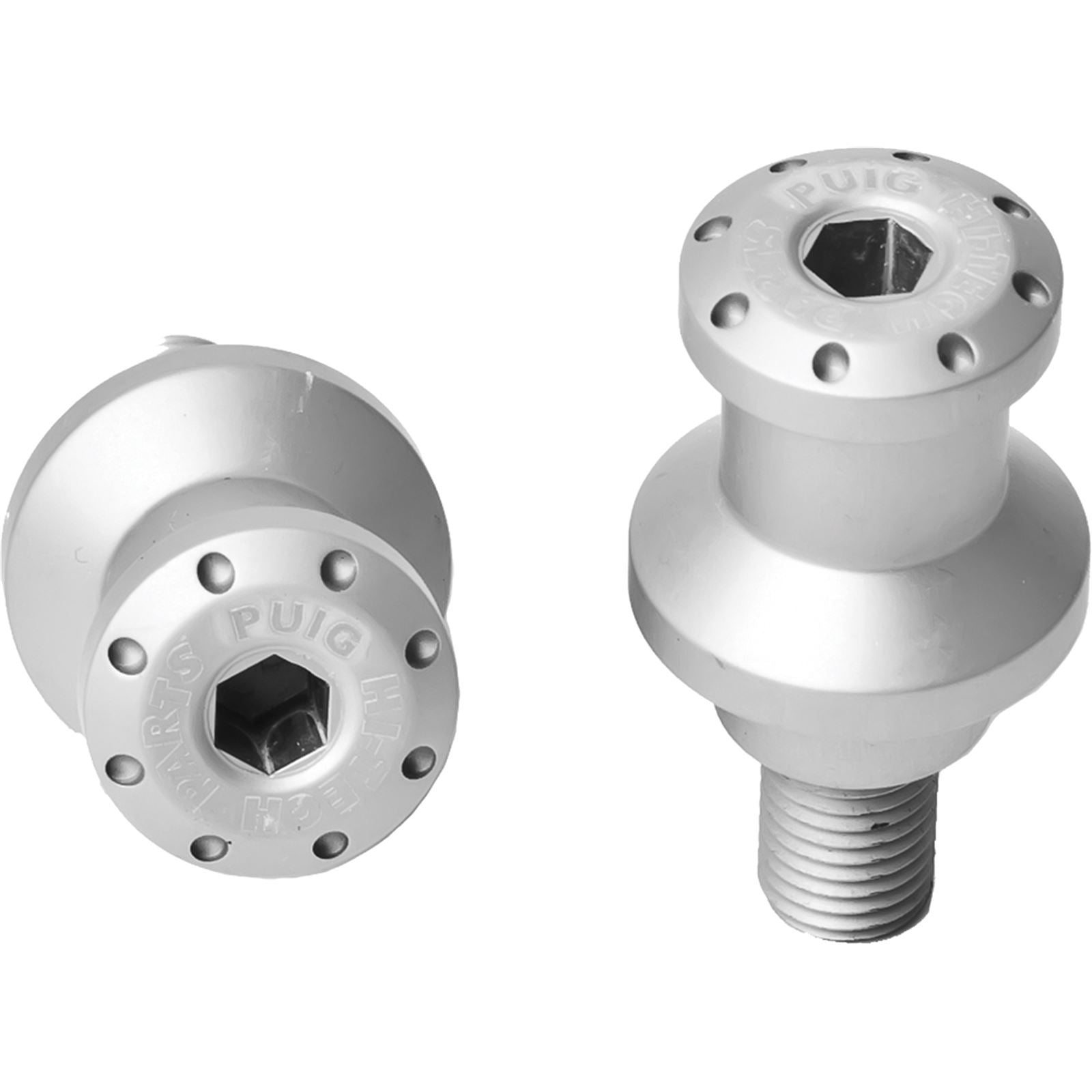 Puig Swingarm Spools Hi-Tech 8mm Silver 2 Pack 5923P_1137