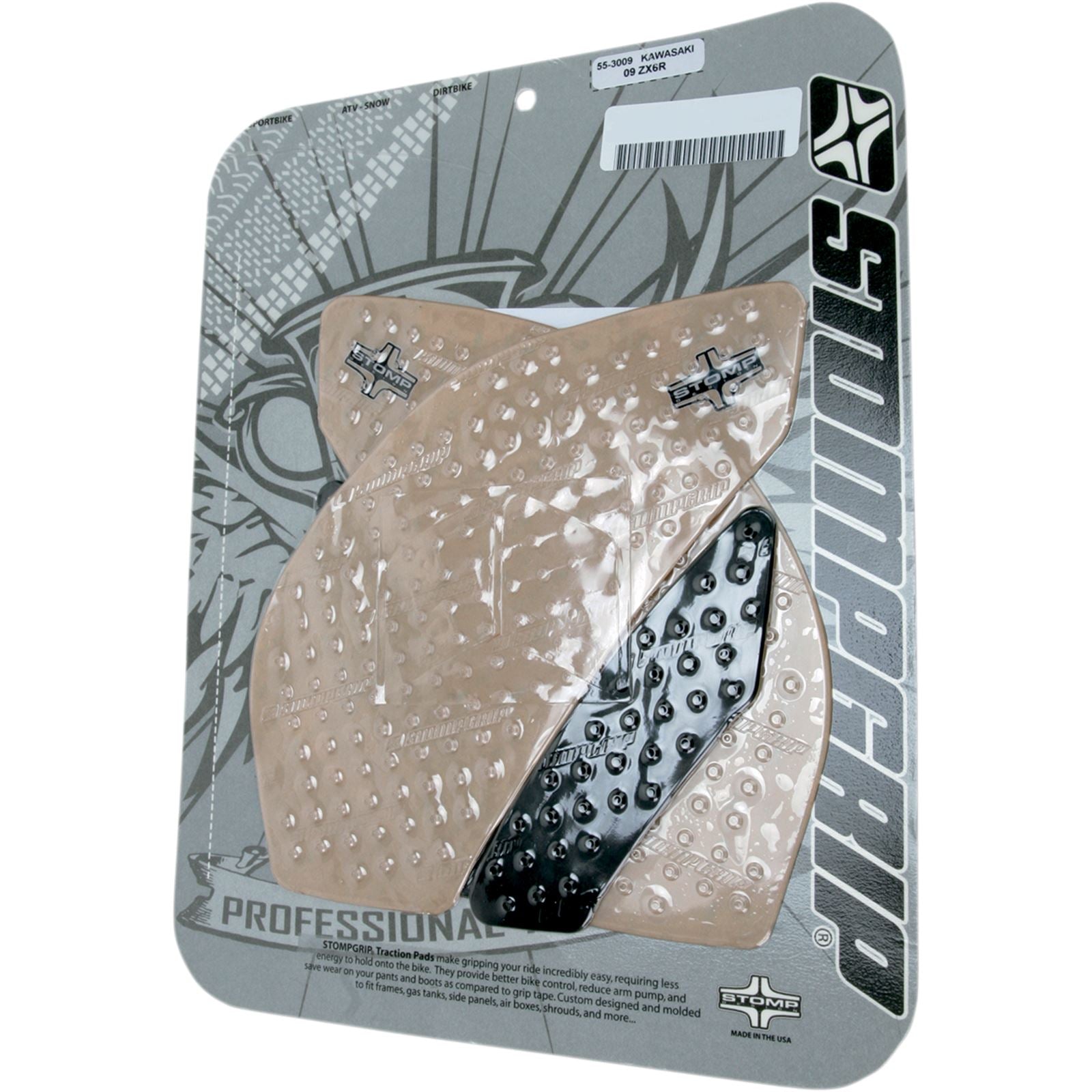 Stompgrip Volcano Profile Traction Pad Tank Kit - Clear [MPN: 55-10-0037]_476228