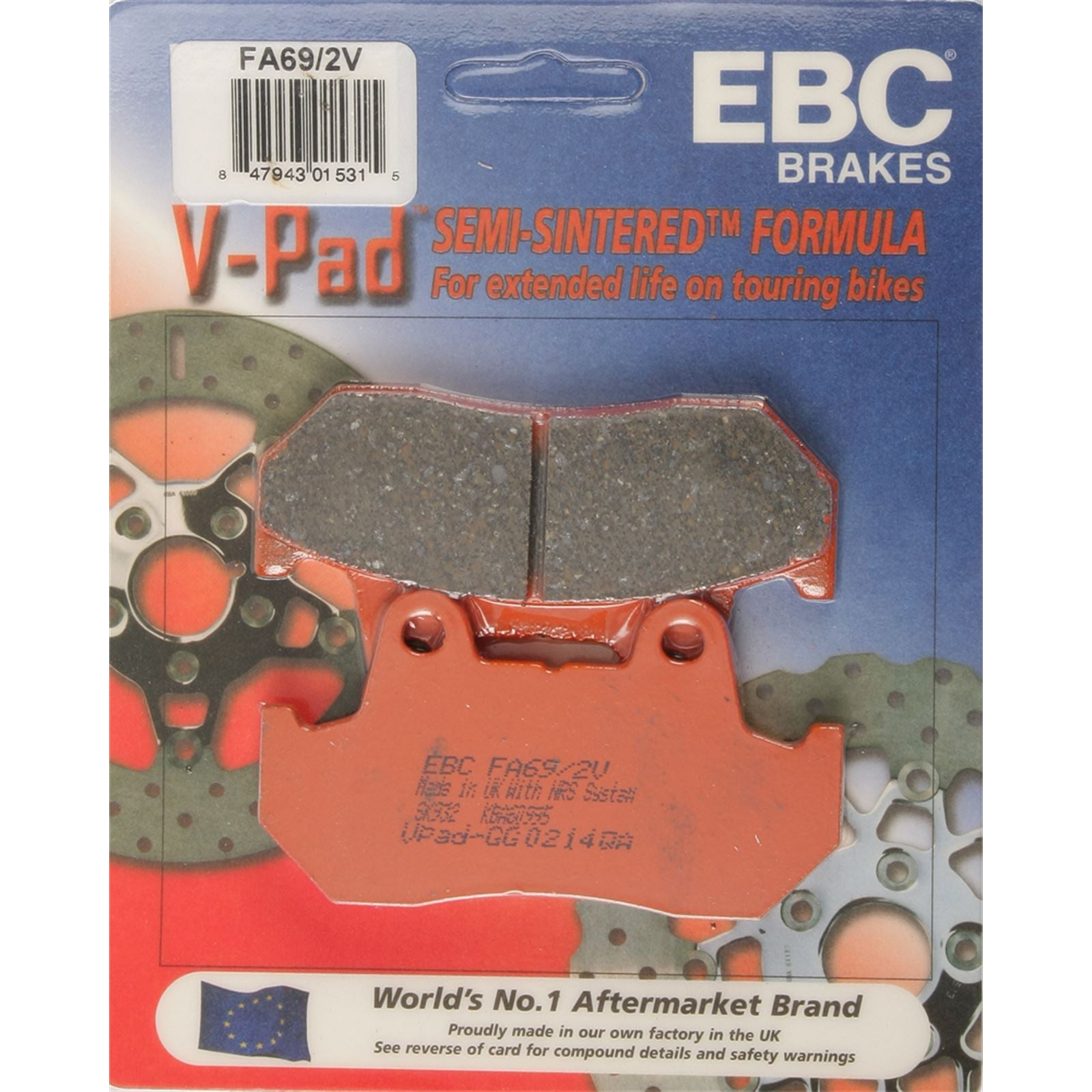 EBC Brakes Brake Pads V-Series FA69/2V_2288