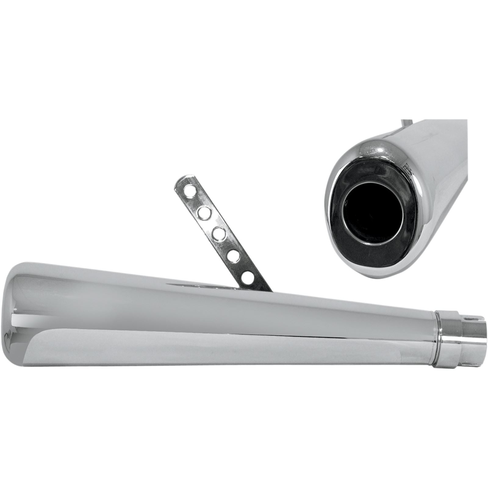 Emgo 17.5" Oval Muffler - Chrome - with Reducer Set 80-84031_381731