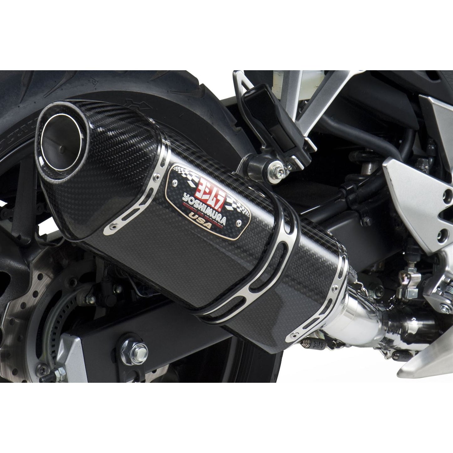 Yoshimura R-77 Street Exhaust Slip-On SS-CF-CF 1250020220_6114