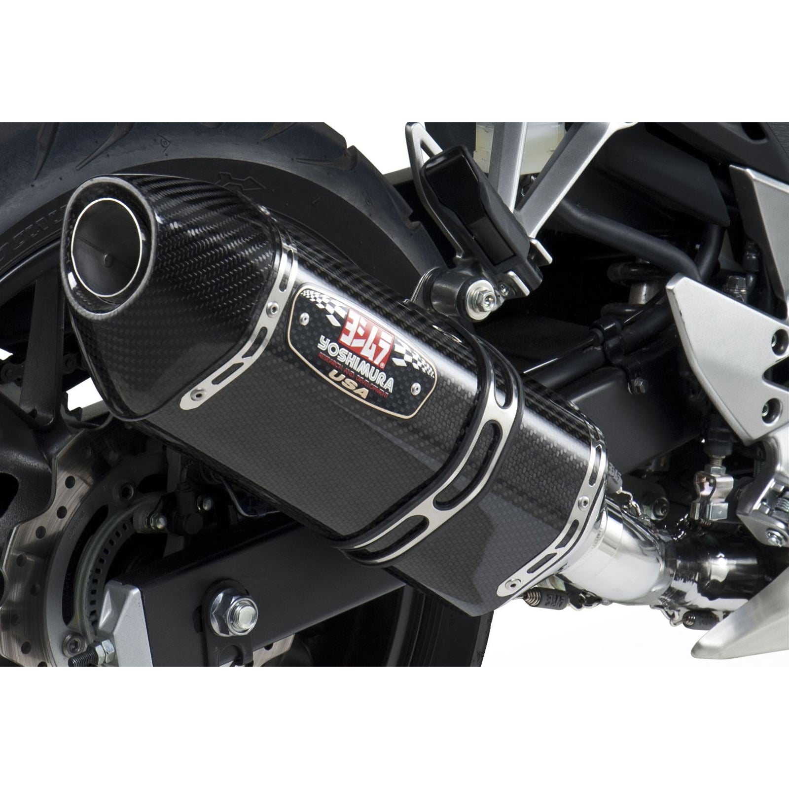 Yoshimura R-77 Street Exhaust Slip-On SS-CF-CF 1250020220_6114