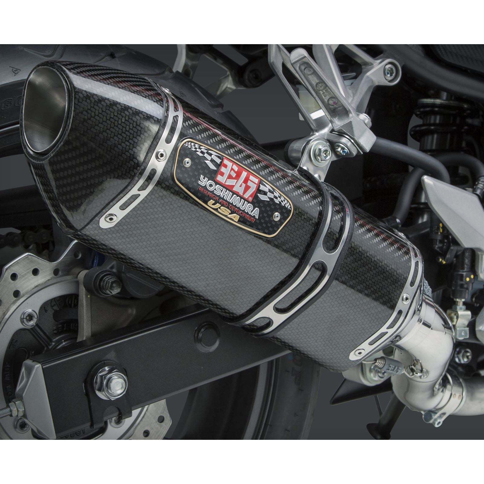 Yoshimura R-77 Signature Exhaust Slip-On SS-CF-CF 12551E0220_6152