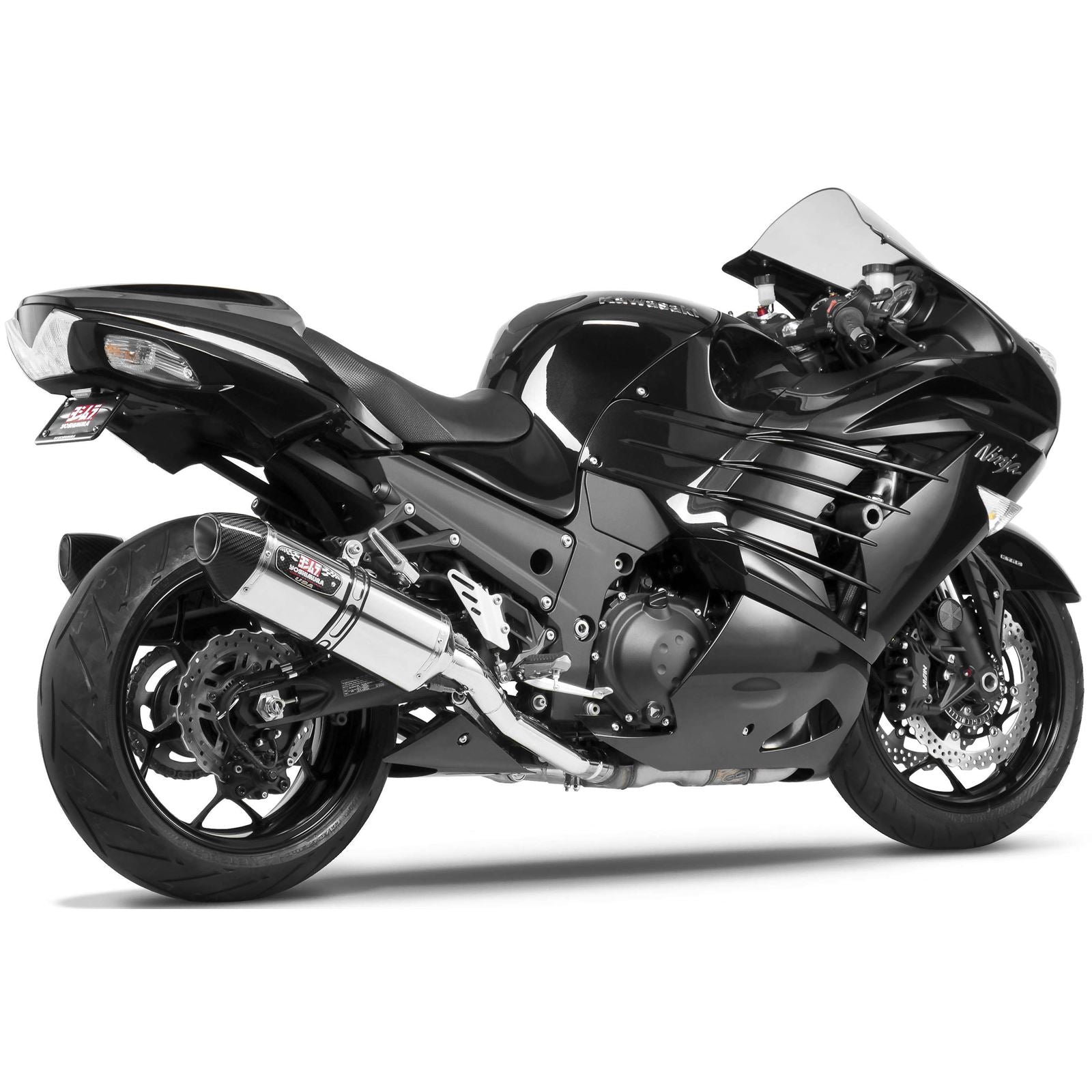 Yoshimura R-77 Race Exhaust Slip-On SS-SS-CF Dual 1414020520_6294