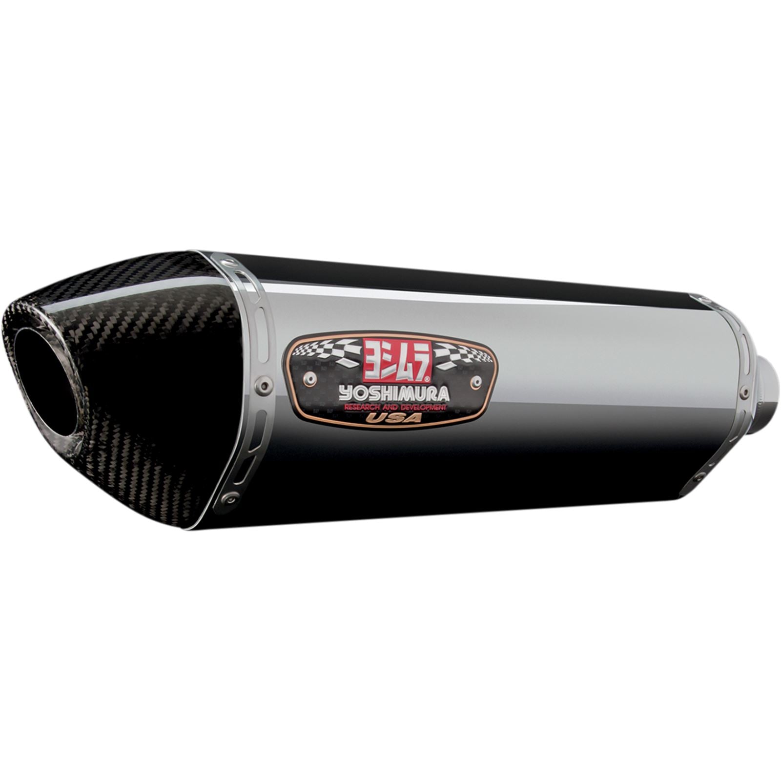 Yoshimura R-77 Race Exhaust Slip-On SS-SS-CF Dual 1414020520_500612
