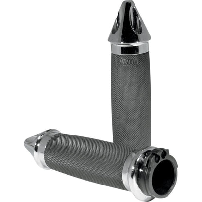 Avon Grips Superbike Custom Contour Grips Spike - Chrome SB-CC-85-CH-SPK_347501