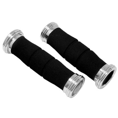 Emgo Roadhawk Grips Black with Chrome End Cap 7/8"x5.5" 42-40600_551279