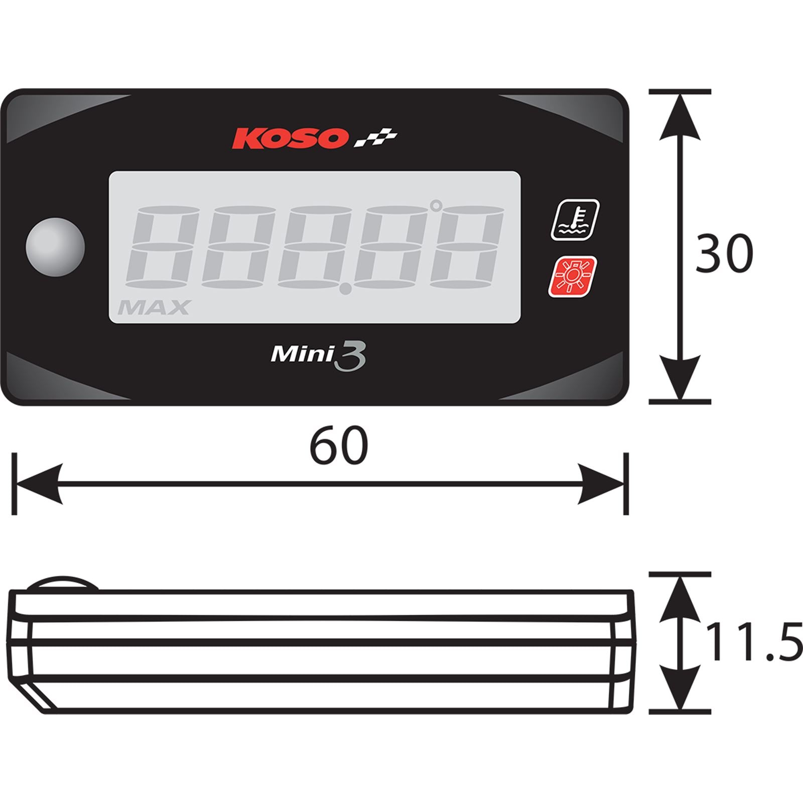 Koso Cylinder Head Temperature Meter for Honda Grom Mini 3  BA003245_410390