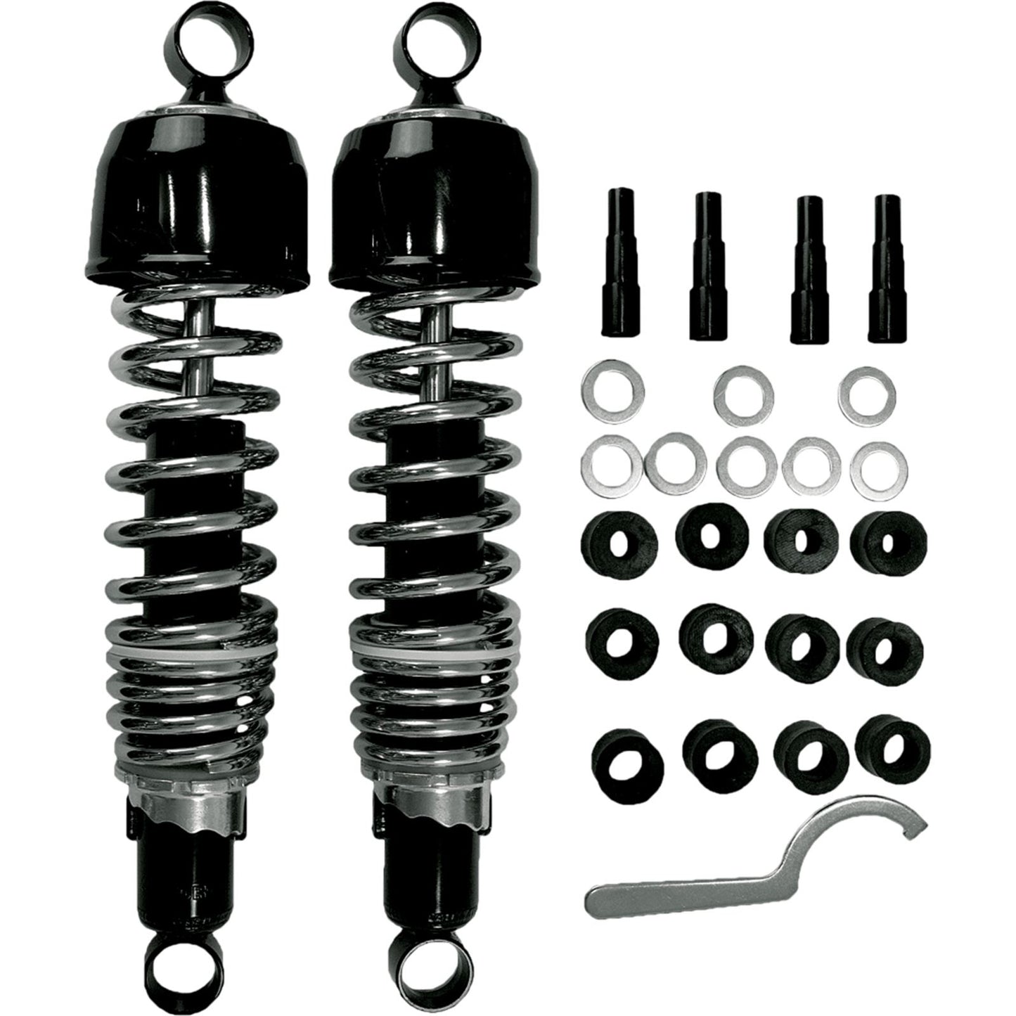 Emgo Classic Shocks with Eyelet Mount Black/Chrome 335 mm [MPN: 17-05512]_10096