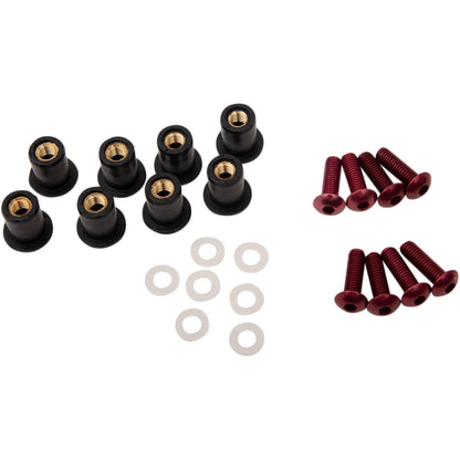 Puig Windscreen Screw Kit Well Nut - Red 0957R_461654