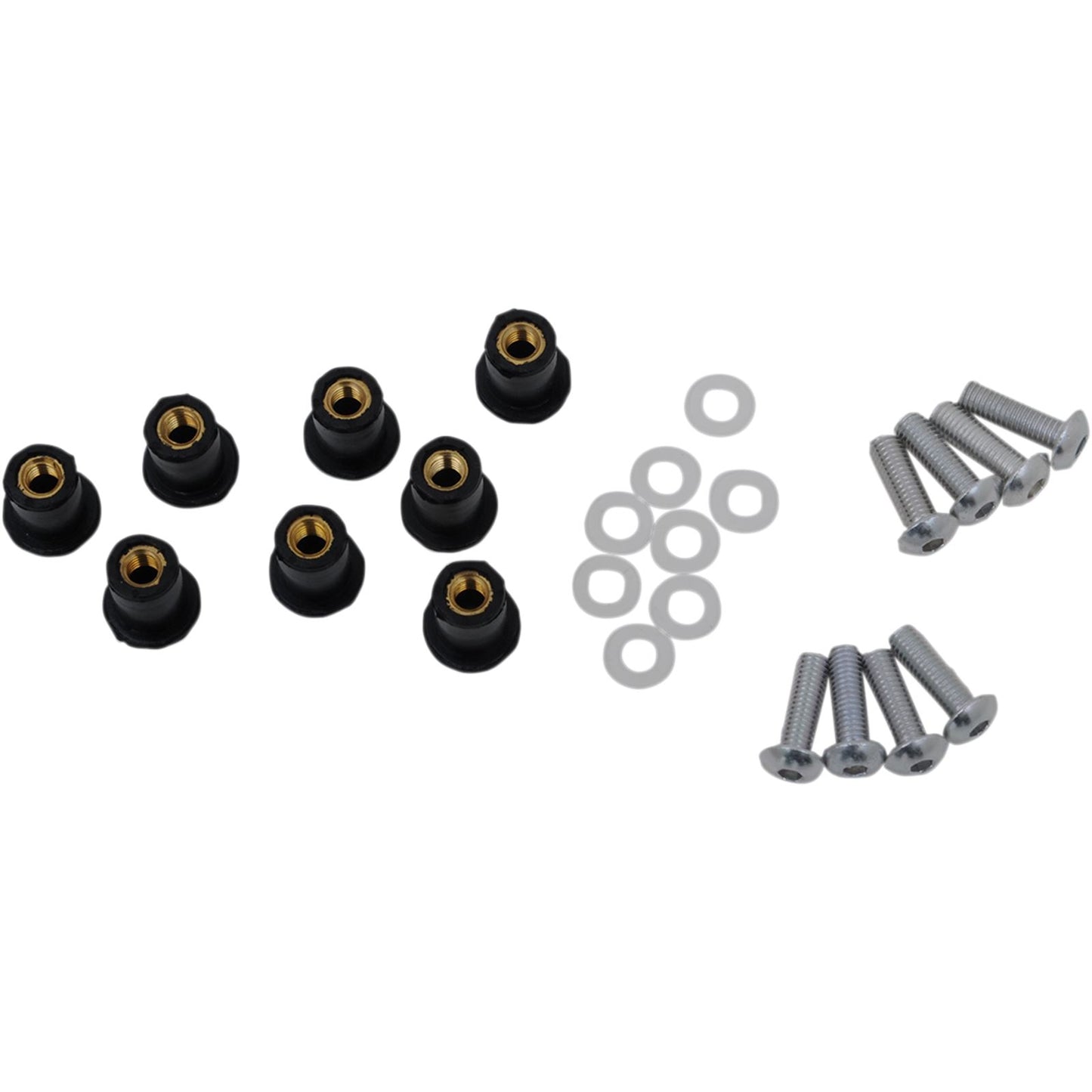 Puig Windscreen Screw Kit Well Nut - Silver 0957P_461655