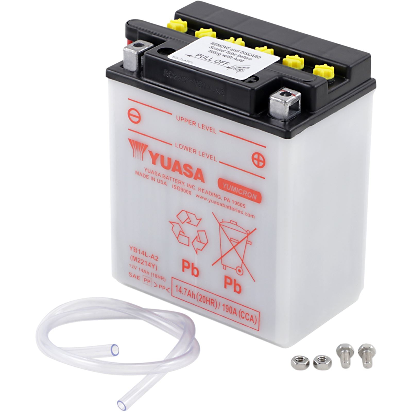Yuasa Battery YB14L-A2 Conventional electrolyte Sold Separately YUAM2214Y_501490