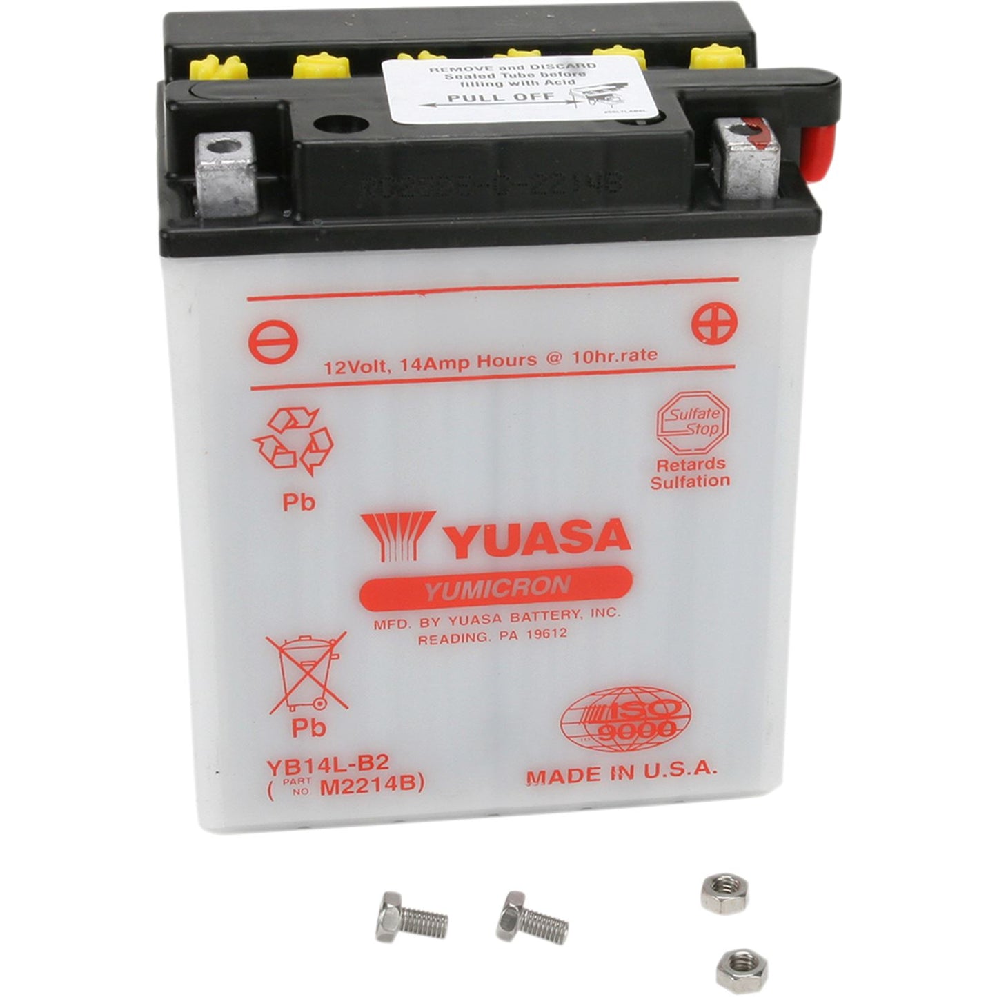 Yuasa Battery YB14L-B2 Conventional electrolyte Sold Separately YUAM2214B_501491