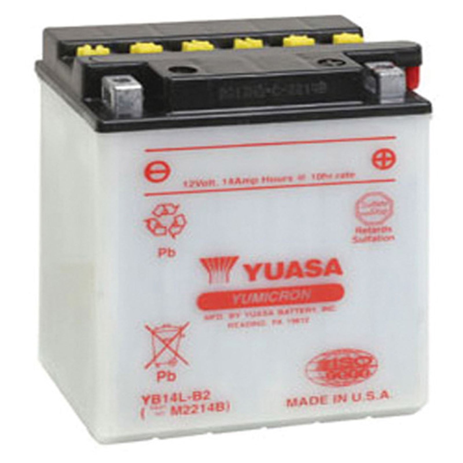 Yuasa Battery YB14L-B2 Conventional electrolyte Sold Separately YUAM2214B_552981