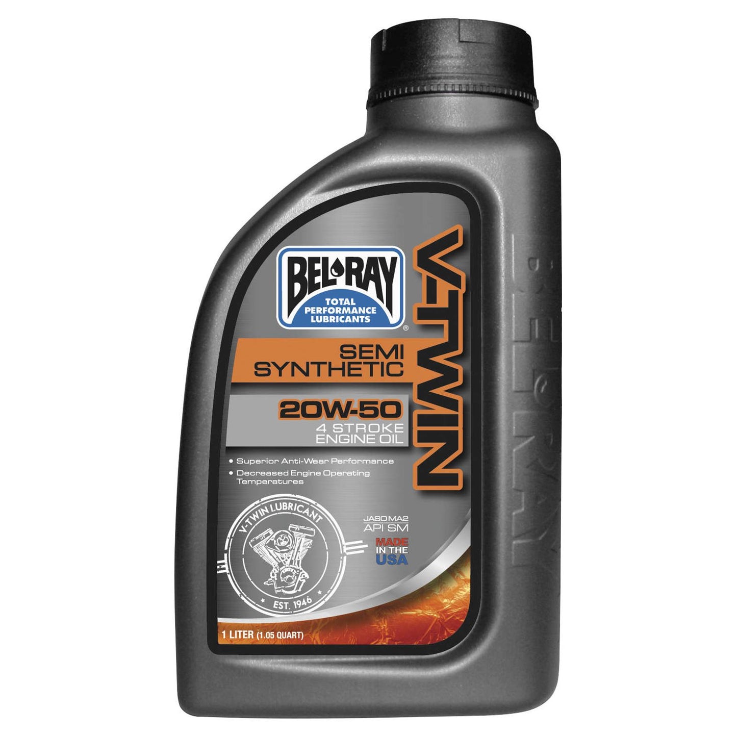Bel-Ray V-Twin Semi-Synthetic Engine Oil 20W-50 - 1/Liter [MPN: 96910-BT1]_14610