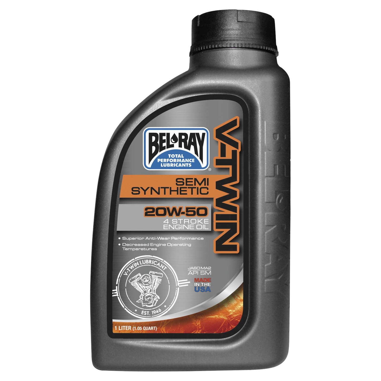 Bel-Ray V-Twin Semi-Synthetic Engine Oil 20W-50 - 1/Liter [MPN: 96910-BT1]_14610