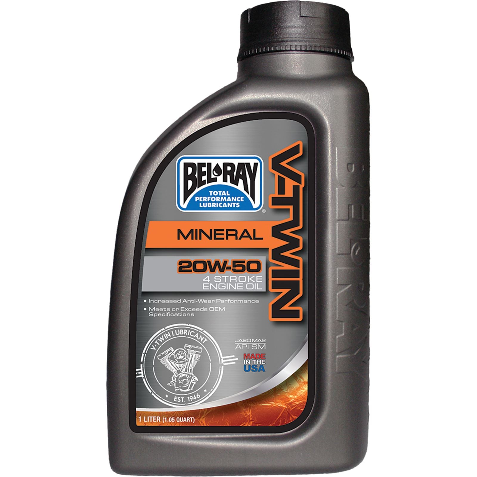 Bel-Ray V-Twin Mineral Engine Oil 20W-50 - 1/Liter [MPN: 96905-BT1]_14613