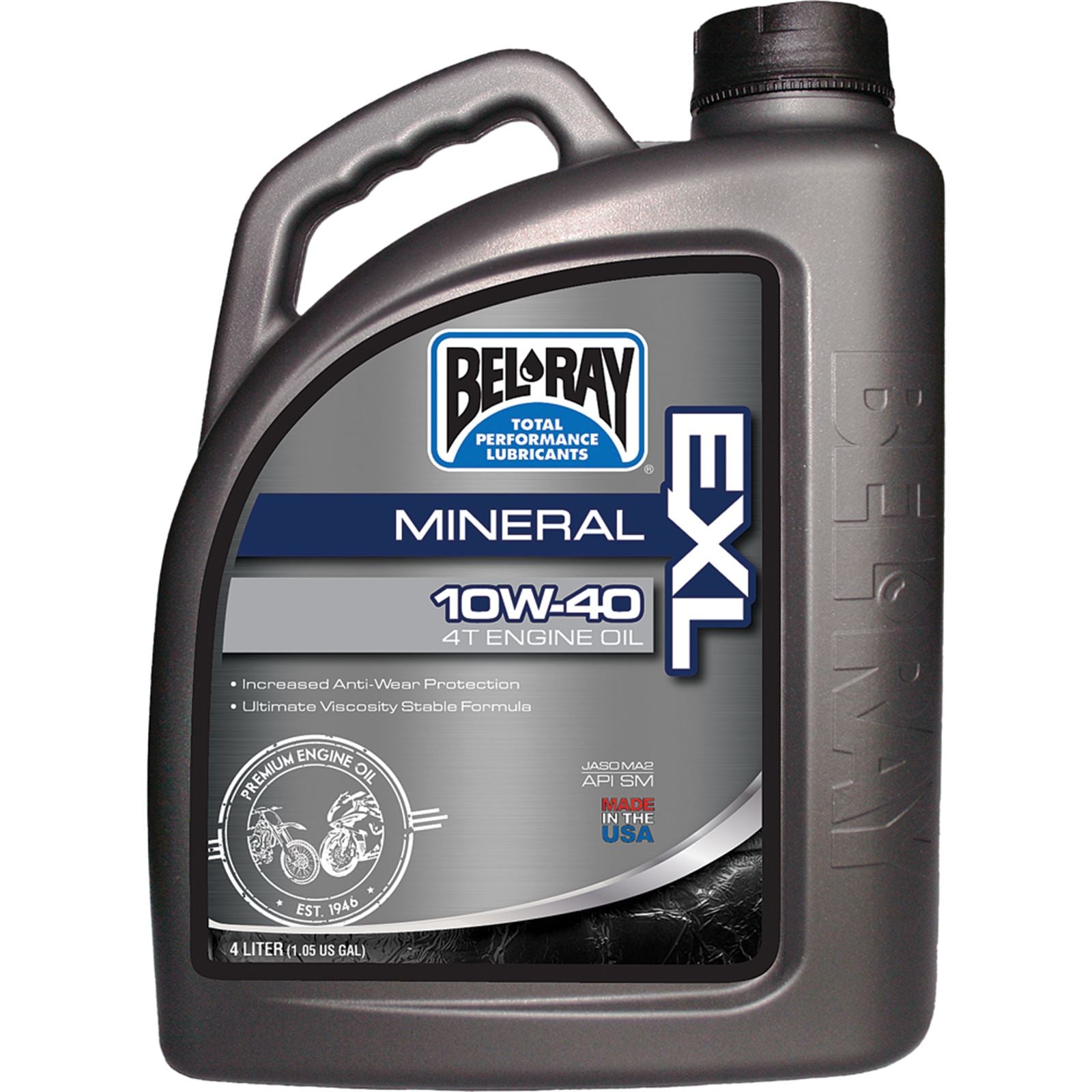 Bel-Ray EXL Mineral 4T Engine Oil 10W-40 - 4/Liter [MPN: 99090-B4LW]_14619