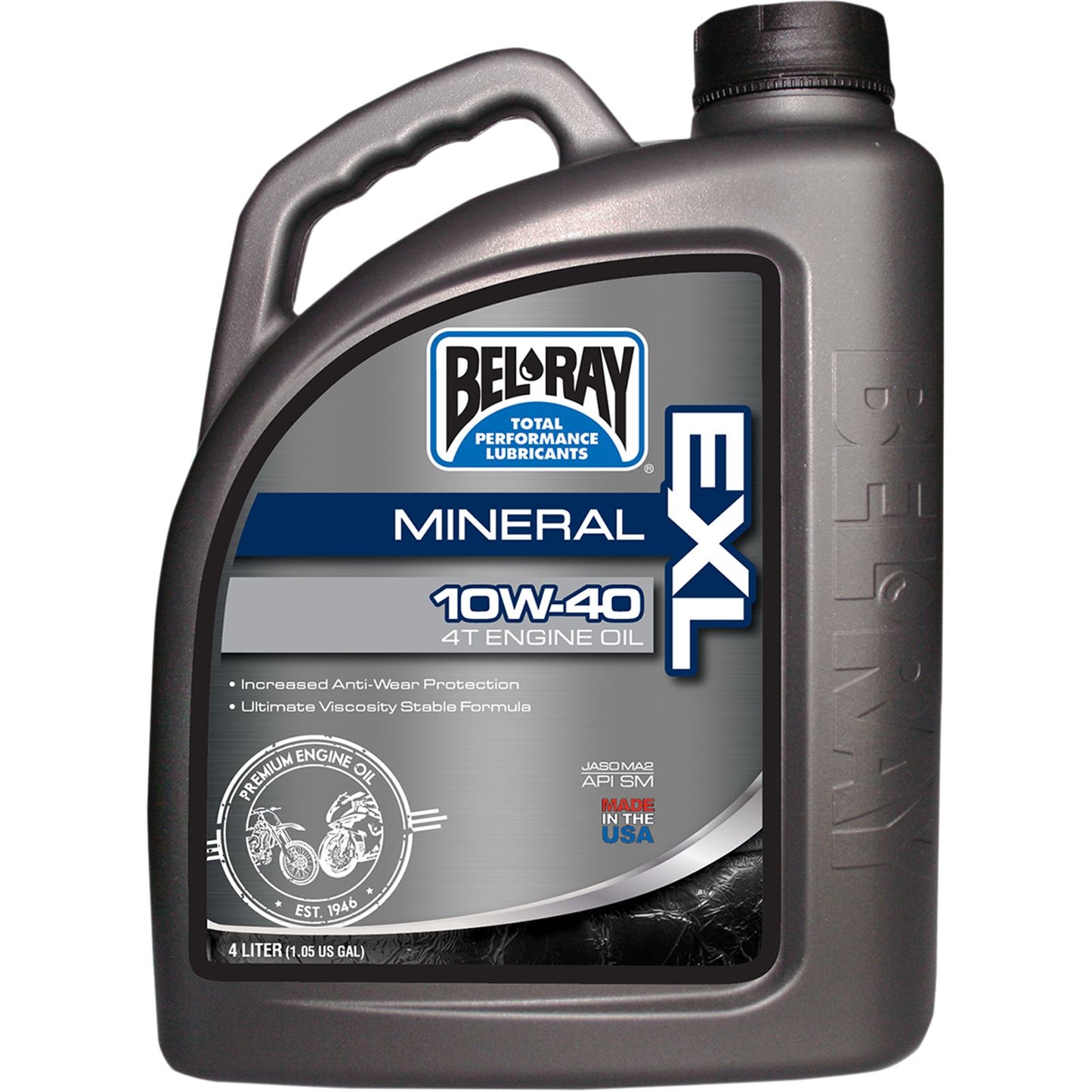Bel-Ray EXL Mineral 4T Engine Oil 10W-40 - 4/Liter [MPN: 99090-B4LW]_350682