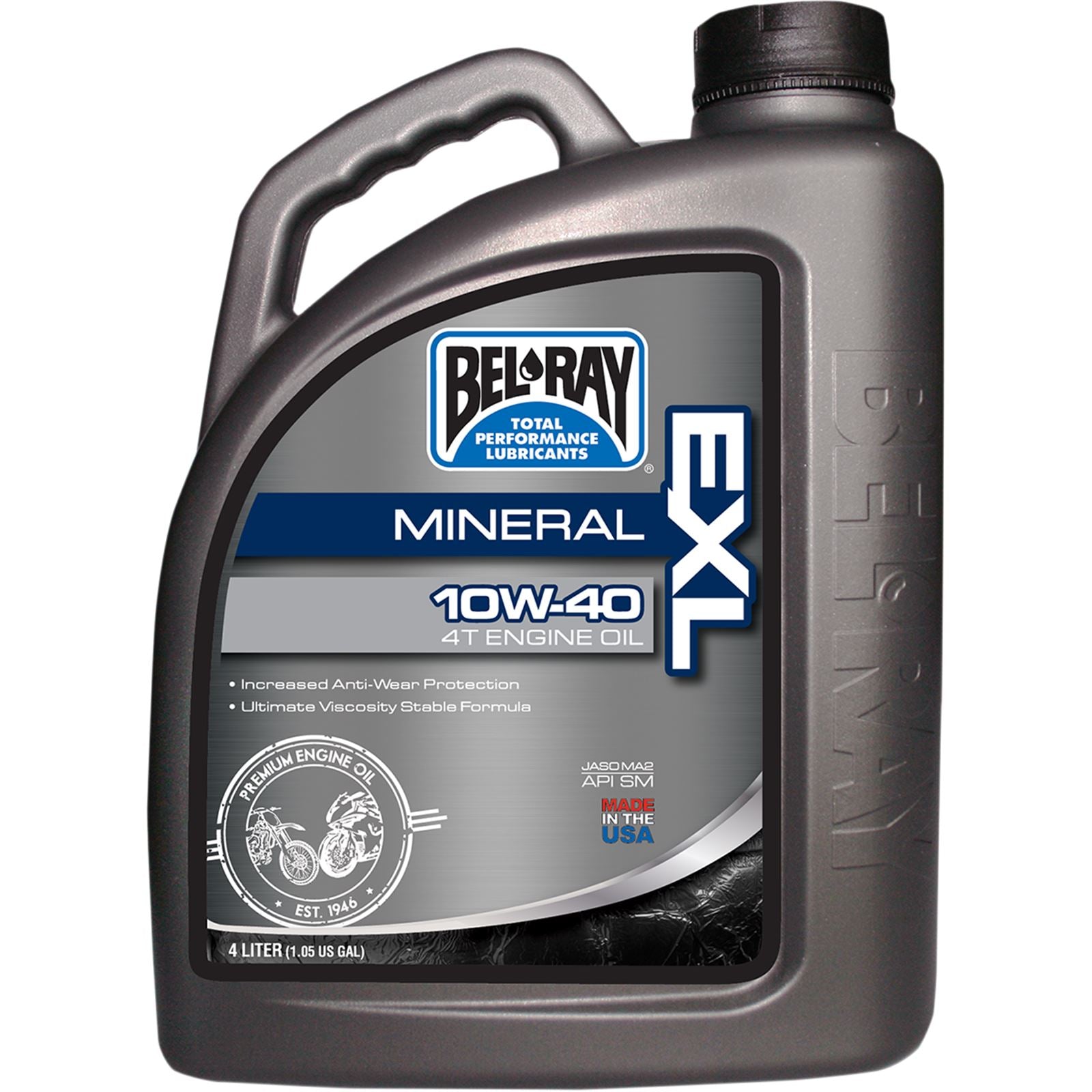 Bel-Ray EXL Mineral 4T Engine Oil 10W-40 - 4/Liter [MPN: 99090-B4LW]_350682