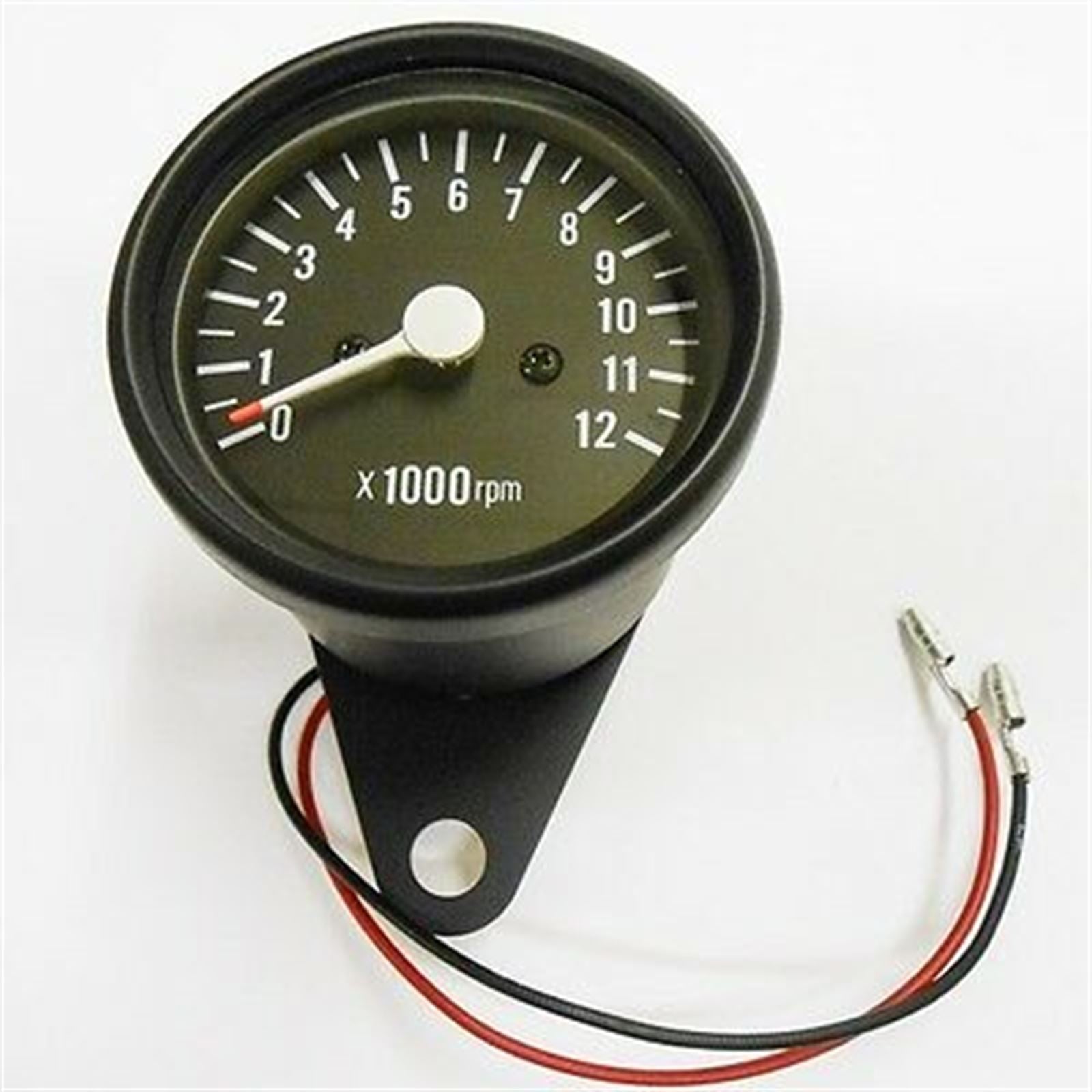 2FastMoto Tachometer - 0-12,000 RPM - 1=1:7 Ratio - Cafe Racer Custom Black  2fm-15-0019_651271