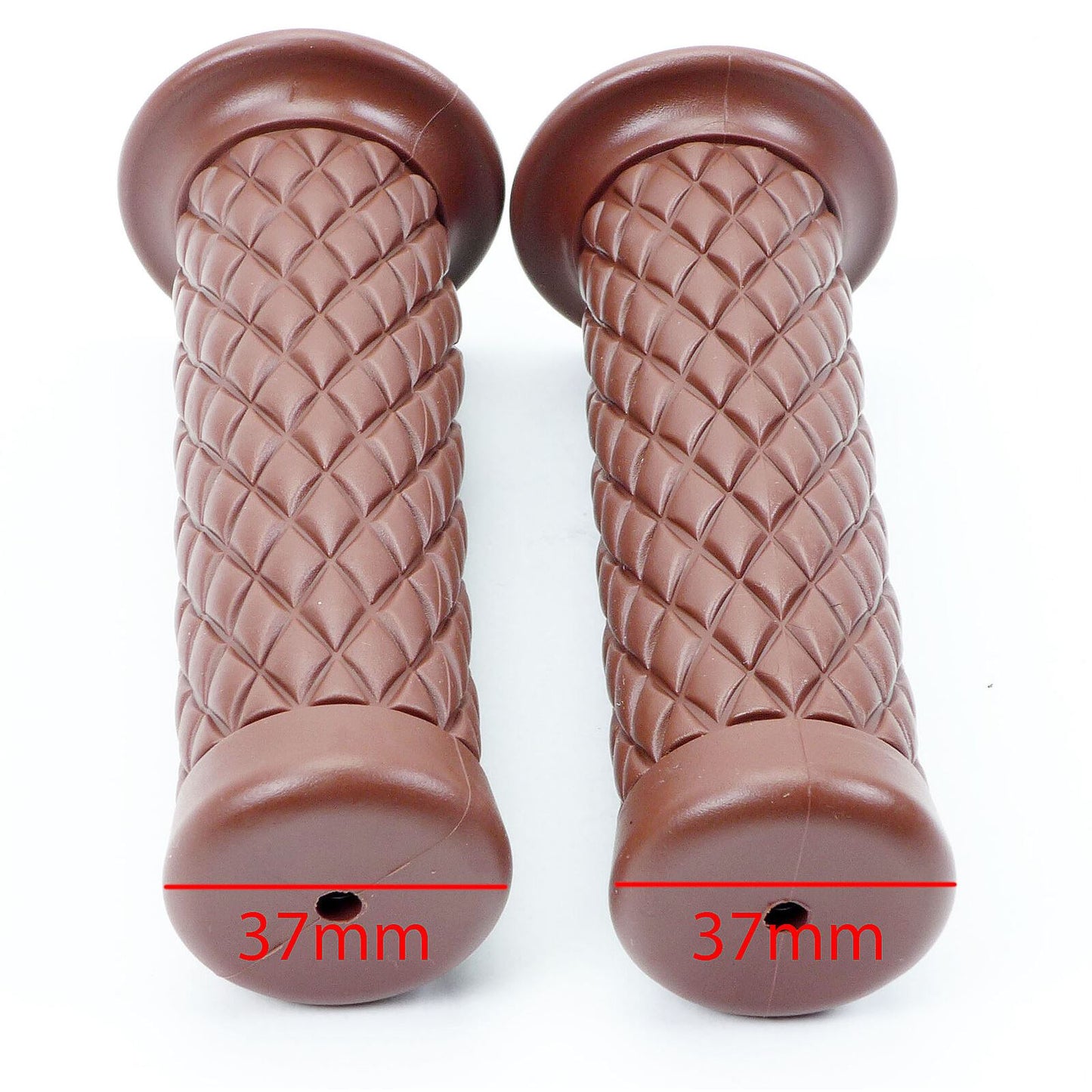 2FastMoto 1" Motorcycle Light Brown Retro Diamond Pattern Grip Pair  01-23126br_630397
