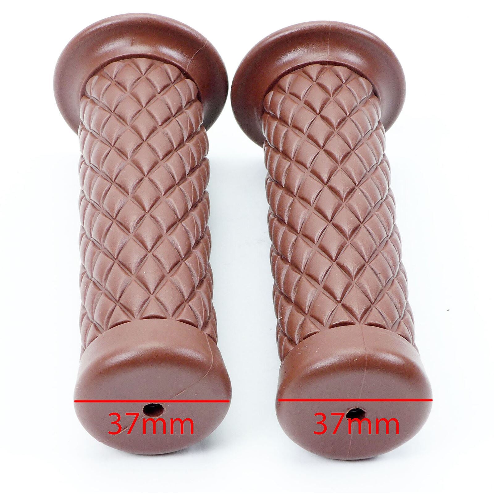 2FastMoto 1" Motorcycle Light Brown Retro Diamond Pattern Grip Pair  01-23126br_630397