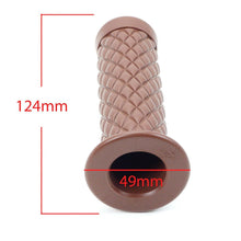 2FastMoto 1" Motorcycle Light Brown Retro Diamond Pattern Grip Pair  01-23126br_630395