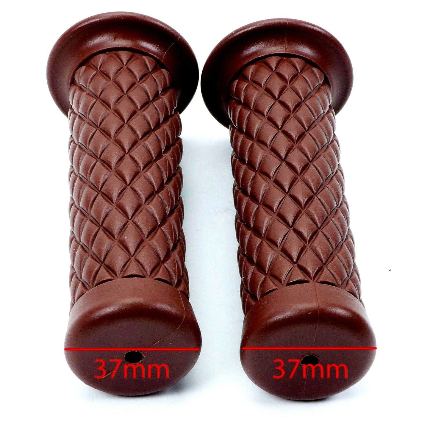 2FastMoto 1" Dark Brown Retro Diamond Pattern Grips  01-23126db_670074