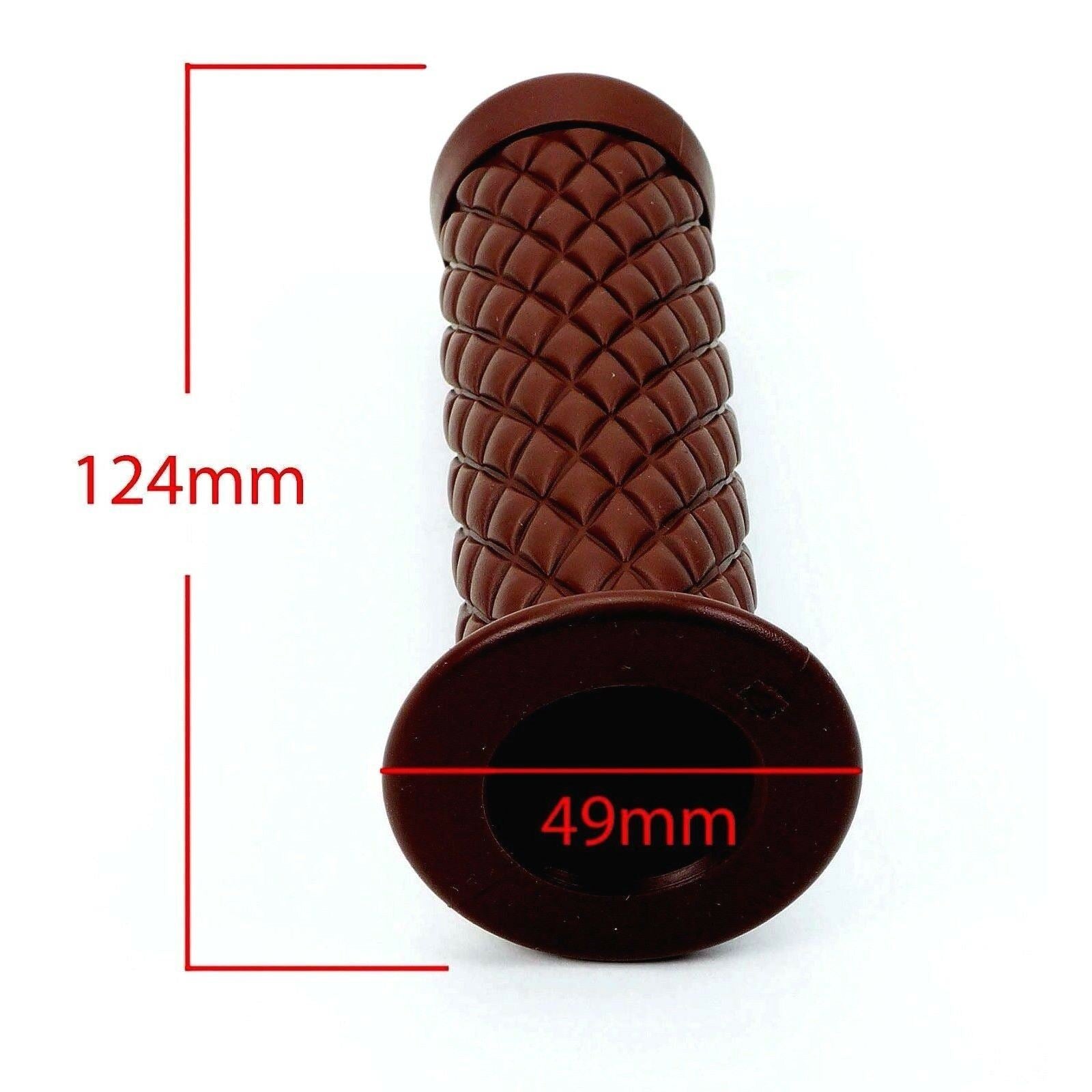 2FastMoto 1" Dark Brown Retro Diamond Pattern Grips  01-23126db_670075