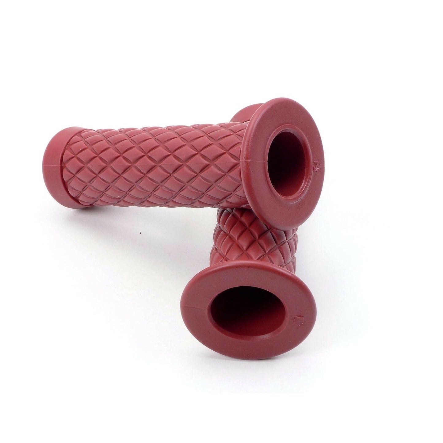 2FastMoto Motorcycle Red Rubber Diamond Pattern Grips Pair for 1" Handlebar 01-23126dr_632539