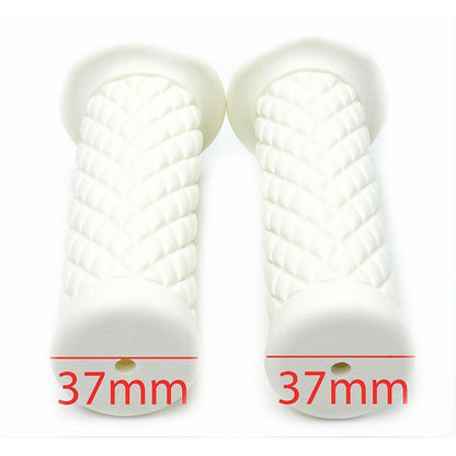 2FastMoto 1" Rubber Grips Retro Diamond Pattern White for Motorcycles 01-23126w_632619