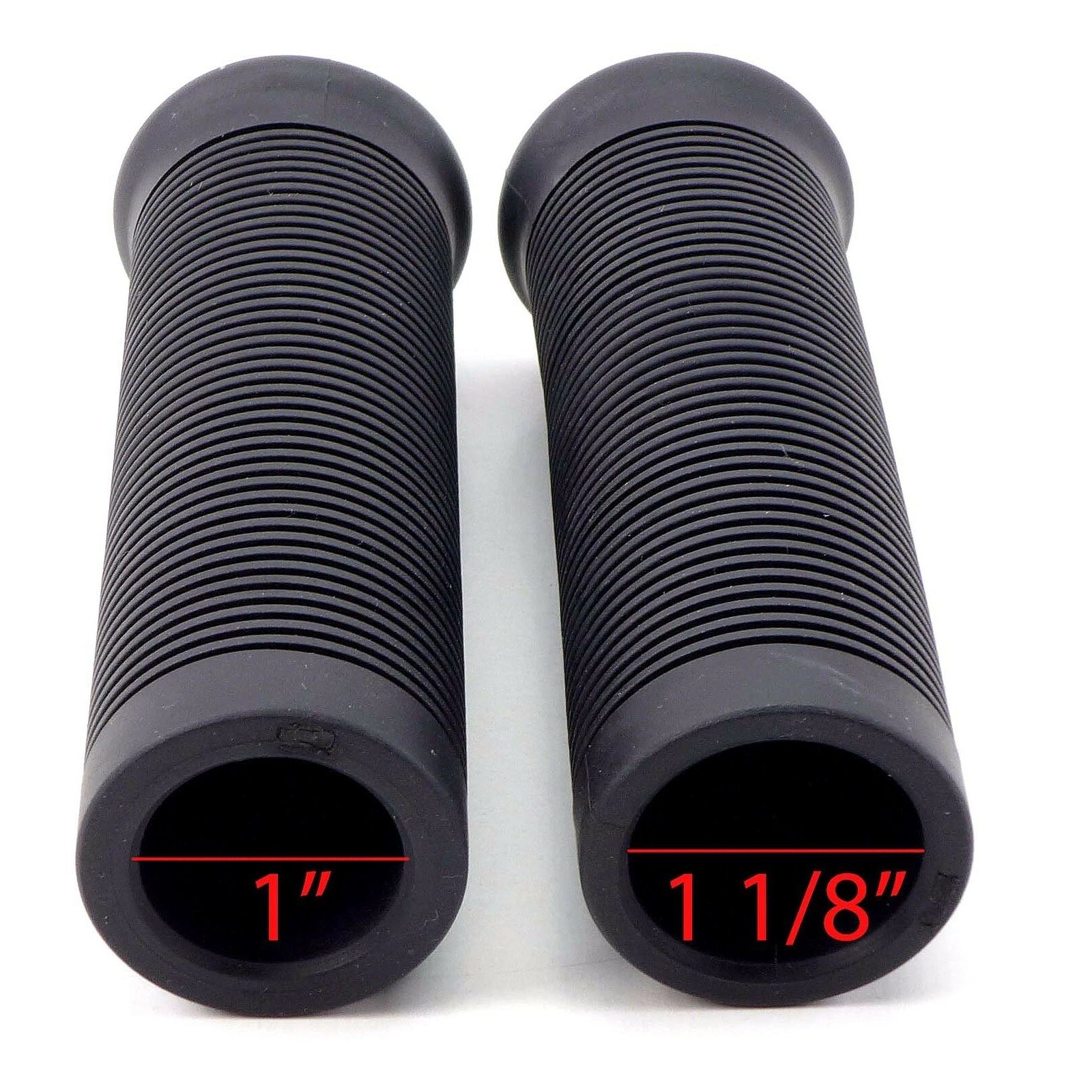 2FastMoto Jackhammer Style 1" Handlebar Black Retro Motorcycle Grips 01-23156b_636884