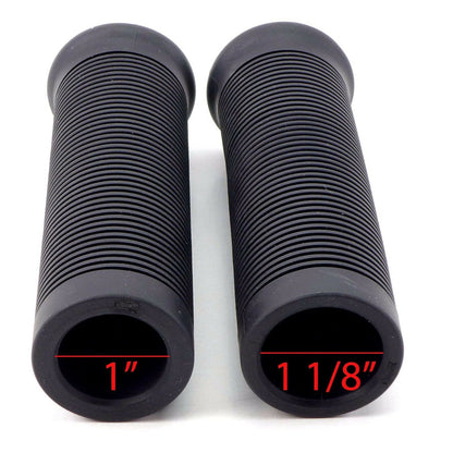 2FastMoto Jackhammer Style 1" Handlebar Black Retro Motorcycle Grips 01-23156b_636884