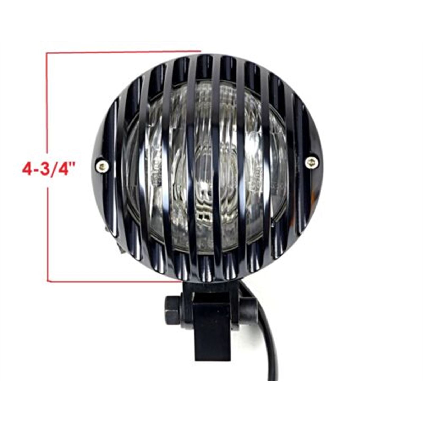 2FastMoto Custom Finned Black Tear Drop Headlight 12V H4 For Motorcycles 2fm-41-14030b_670273