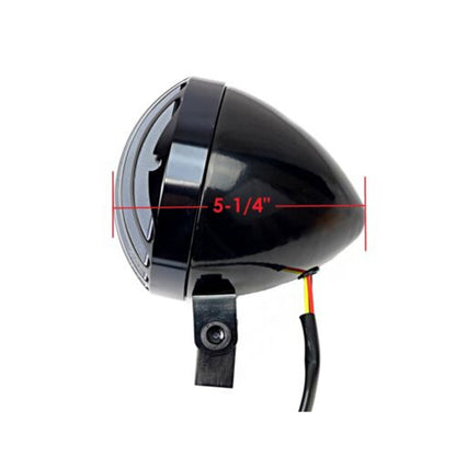 2FastMoto Custom Finned Black Tear Drop Headlight 12V H4 For Motorcycles 2fm-41-14030b_670274