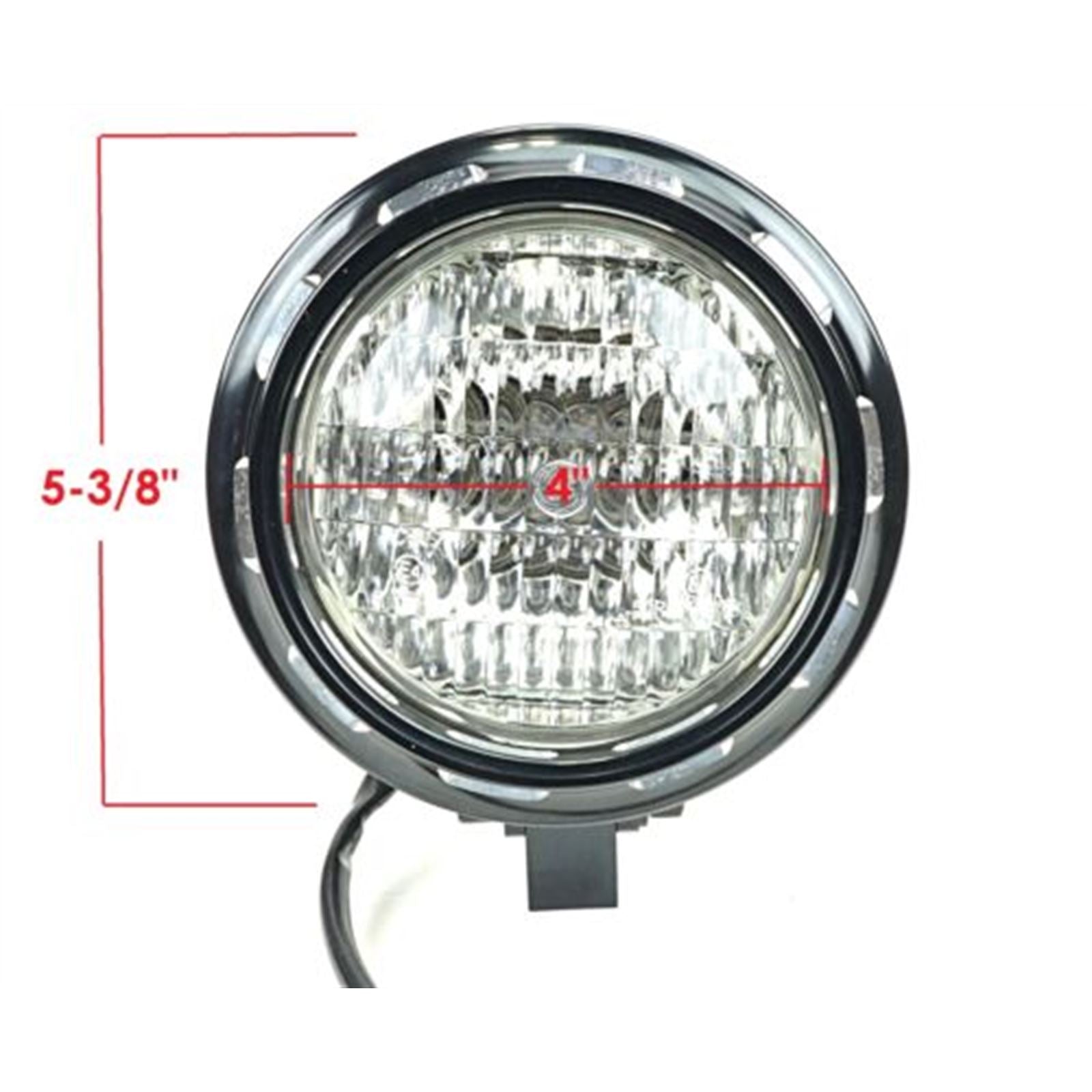 2FastMoto  Custom Slotted Trim Ring Headlight - Satin Black 12V H4  2fm-41-14035b_629146
