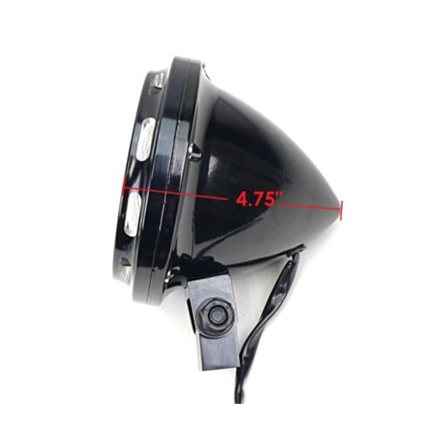  Custom Slotted Trim Ring Headlight - Satin Black 12V H4 _670079