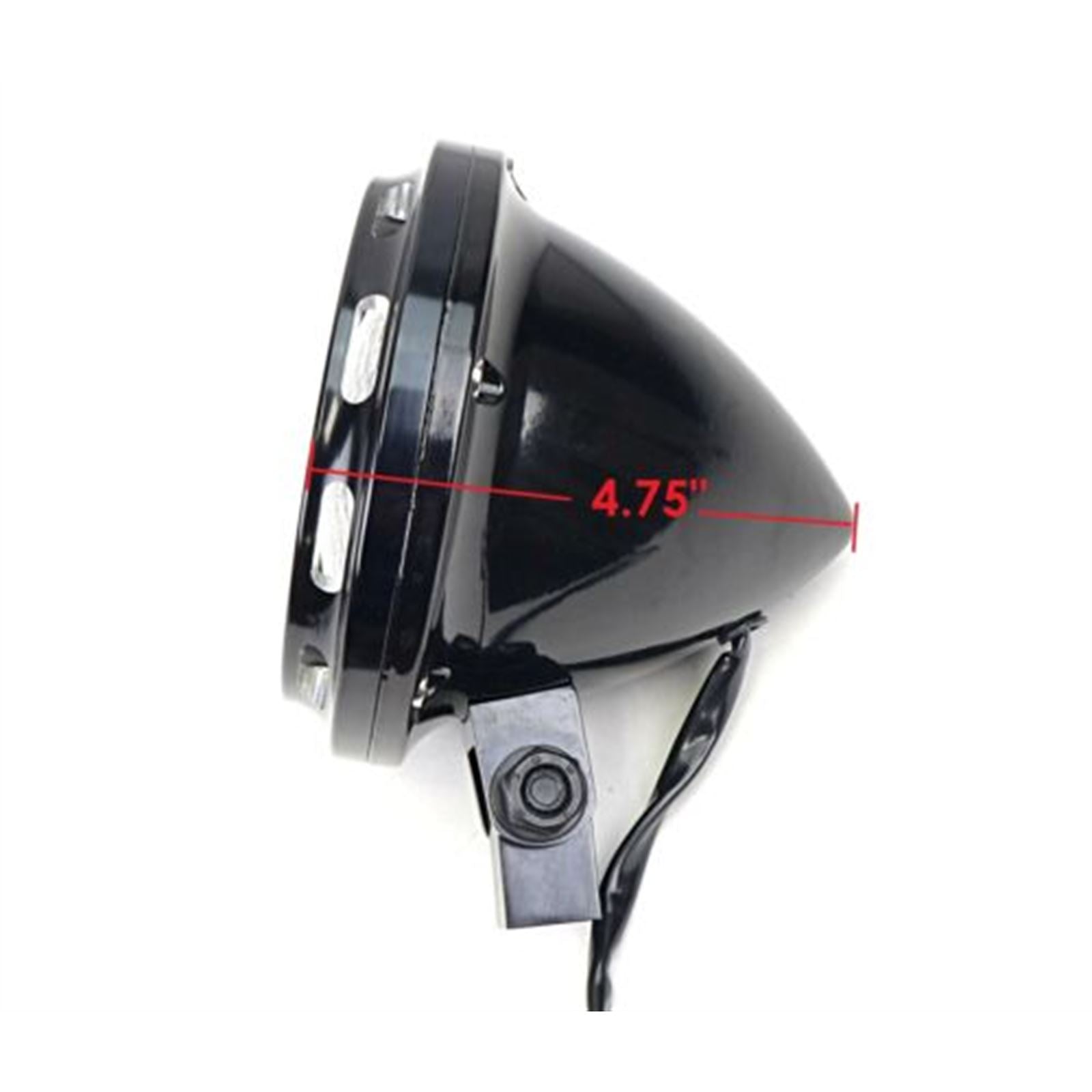  Custom Slotted Trim Ring Headlight - Satin Black 12V H4 _670079