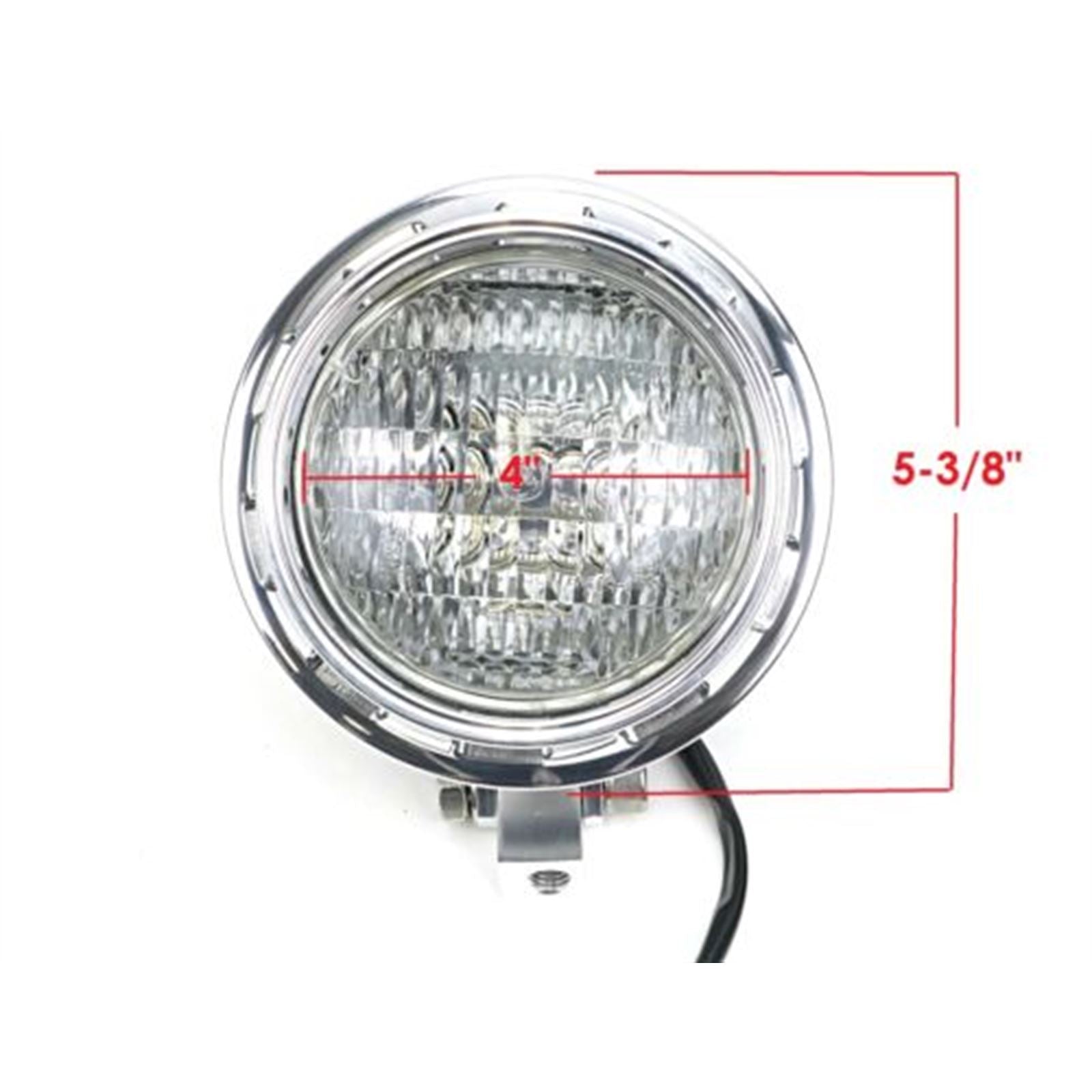 2FastMoto Custom Slotted Trim Ring Headlight - Polished Alloy 12 Volt H4  2fm-41-14035p_629179