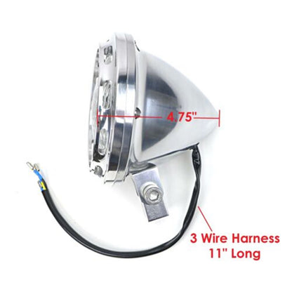 2FastMoto Custom Slotted Trim Ring Headlight - Polished Alloy 12 Volt H4  2fm-41-14035p_629180