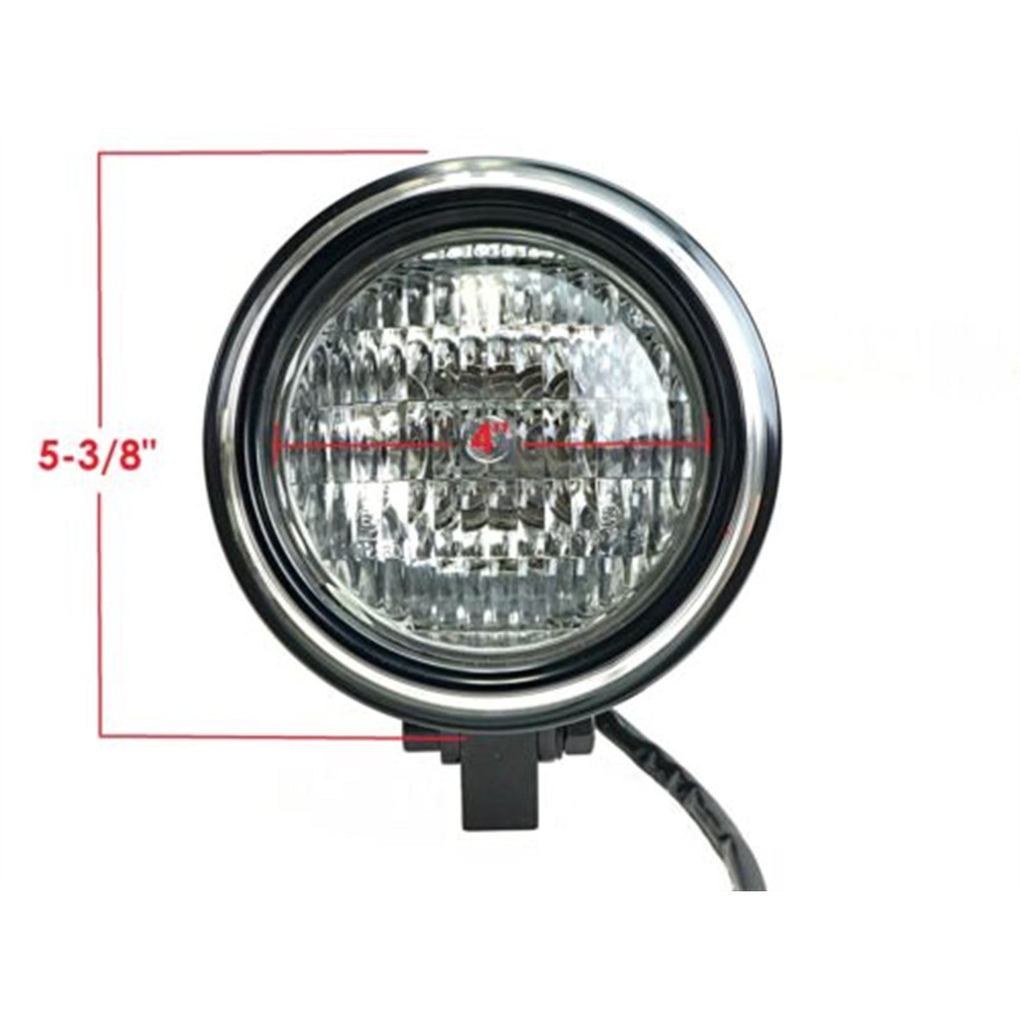2FastMoto Custom Headlight Black with Contrast Ring 12 Volt H4 For Motorcycles 41-14040b_633790