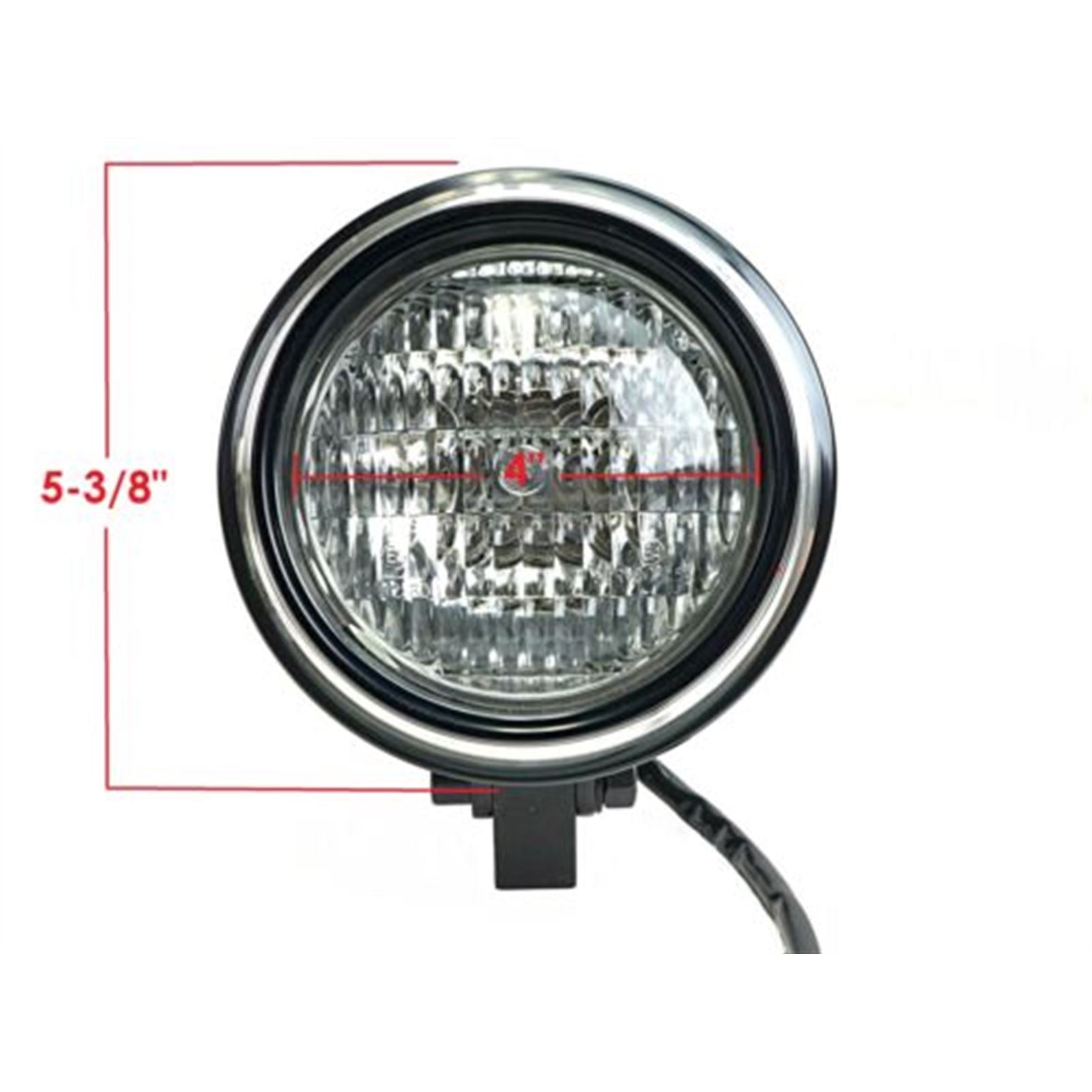 2FastMoto Custom Headlight Black with Contrast Ring 12 Volt H4 For Motorcycles 41-14040b_633790