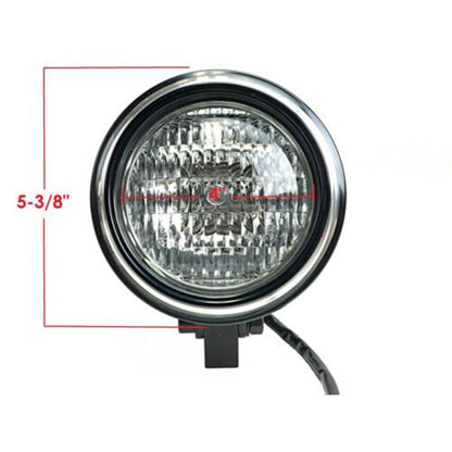 2FastMoto Custom Headlight Black with Contrast Ring 12 Volt H4 For Motorcycles 41-14040b_633790