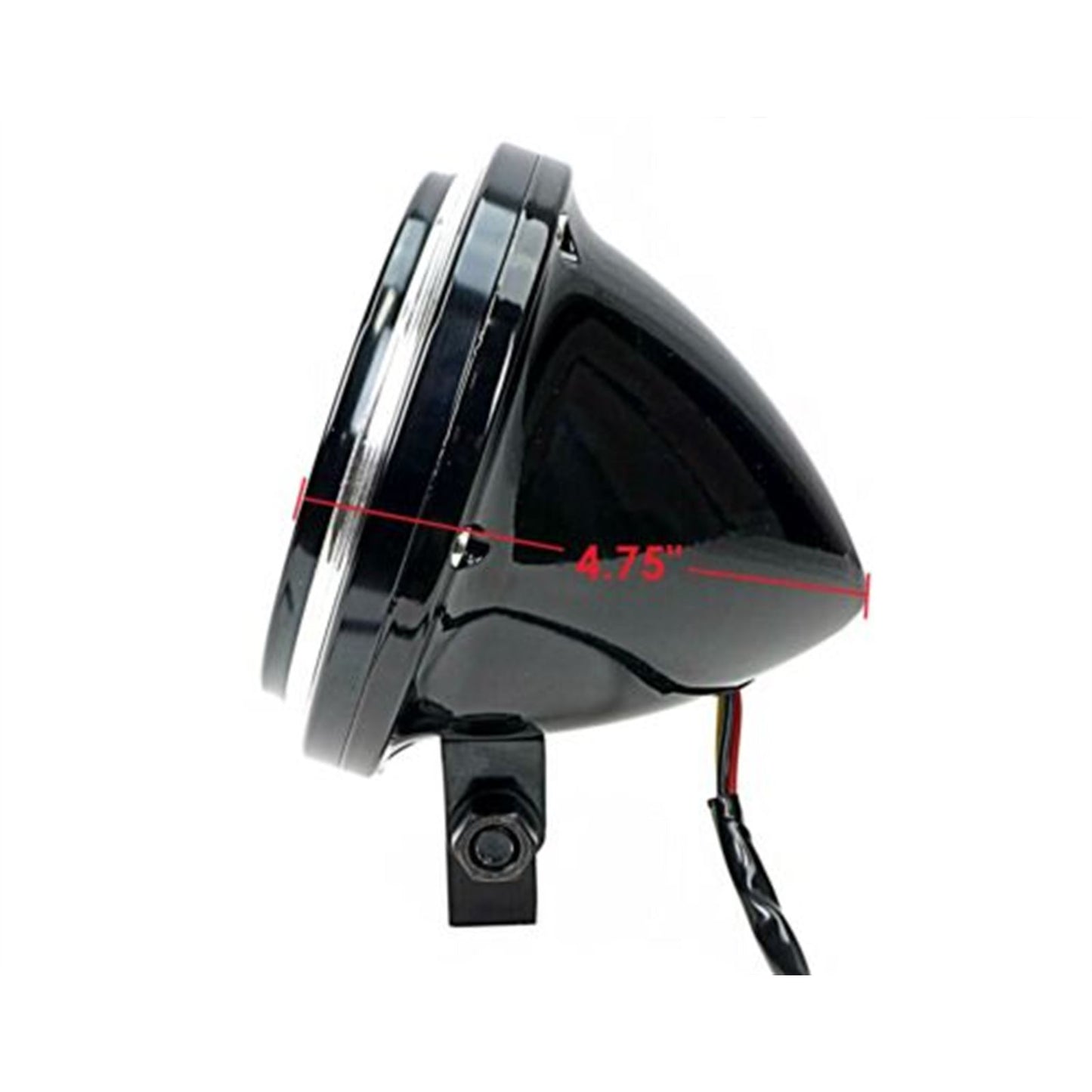 2FastMoto Custom Headlight Black with Contrast Ring 12 Volt H4 For Motorcycles 41-14040b_633791