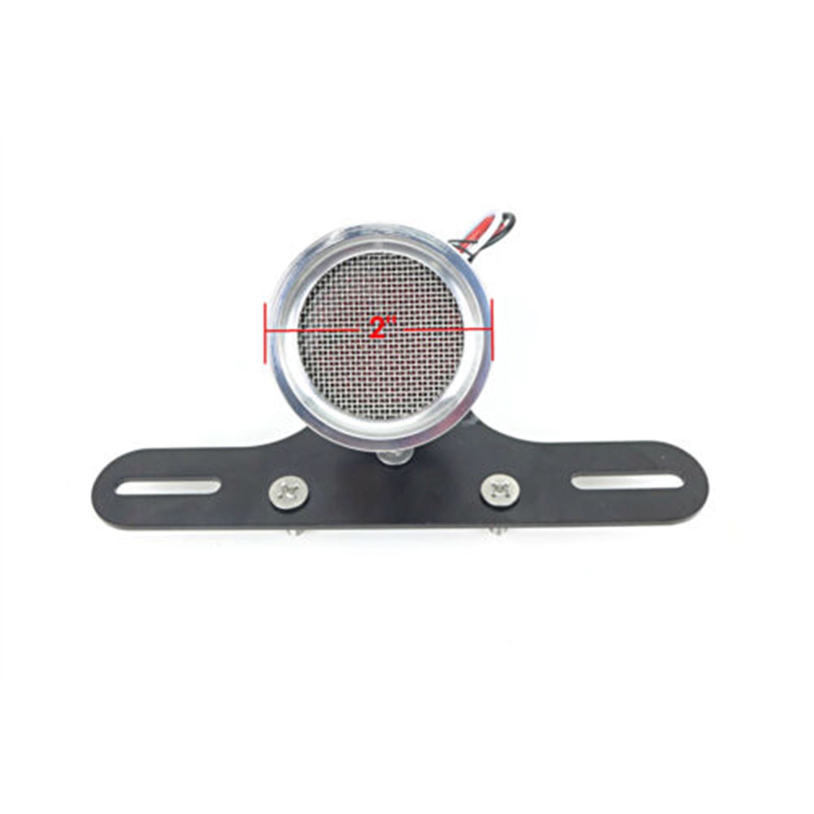 2FastMoto Retro Custom Chrome LED Mesh Tail/Brake Light 12 Volt with Bracket 2fm-42-u4320c_629929
