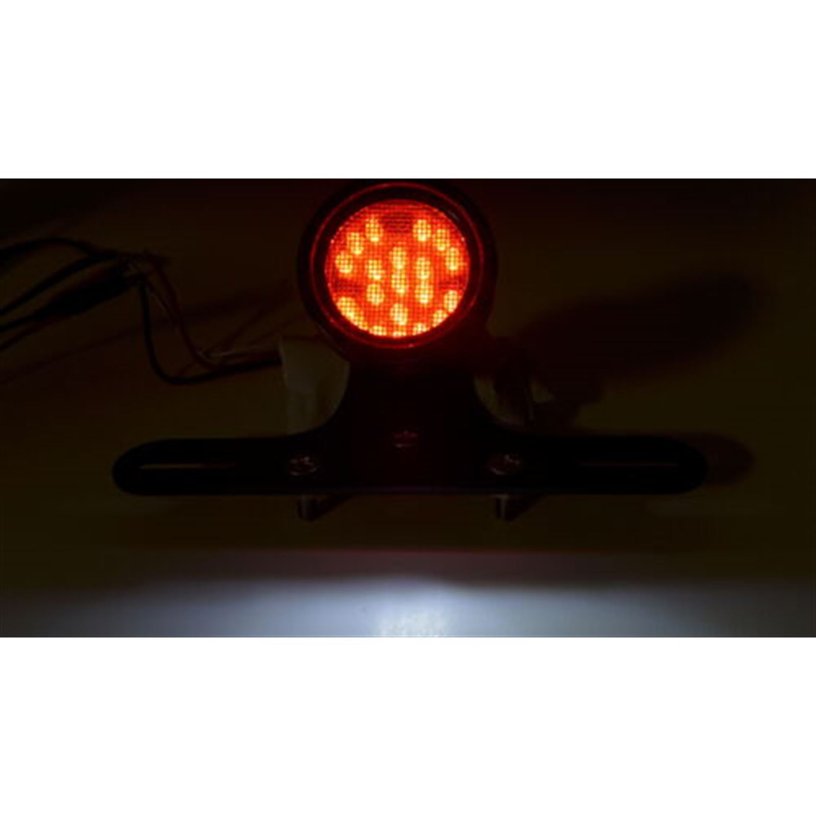 2FastMoto Retro Custom Chrome LED Mesh Tail/Brake Light 12 Volt with Bracket 2fm-42-u4320c_629950