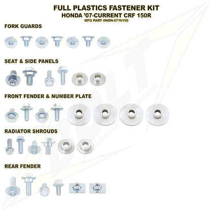 Bolt MC Hardware Full Plastic Fastener Kit for Honda HON-0716150_354302
