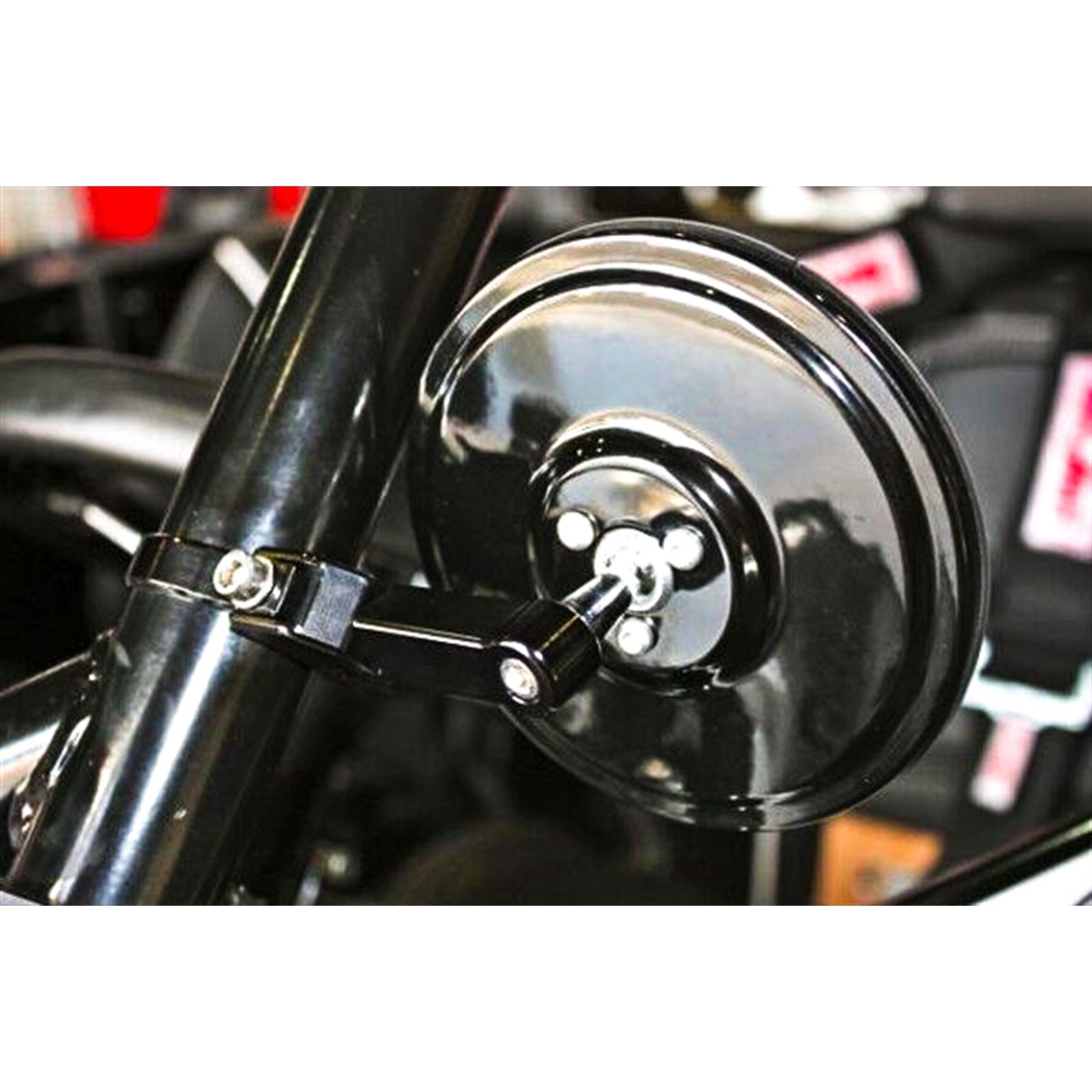 Axia Alloys Round Convex Glass Billet Arm Side Mirror Black 5" [MPN: MOD5SM-BK]_18147